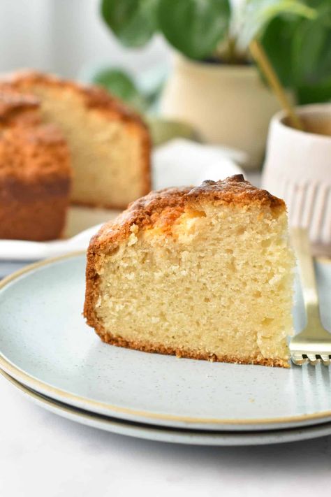 This 4-ingredient Yogurt Cake is a dairy-free, egg-free moist vanilla cake inspired by the classic French yogurt pot recipe. Baking With Yogurt, Conscious Plant Kitchen, French Yogurt, Vegan Chocolate Frosting, Vegan Apple Cake, Dairy Free Frosting, Moist Vanilla Cake, Eggless Desserts, Vegan Christmas Recipes