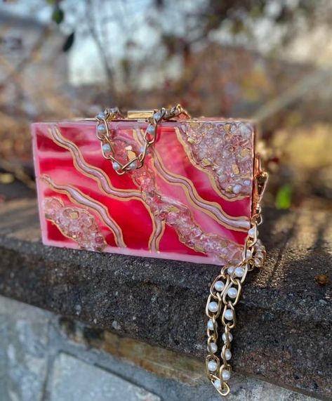 Resin Handbag, Resin Clutch Bag, Resin Purse, Resin Clutch, Purse Business, Resin Bag, Diy Photo Wall, Acrylic Box Clutch, Handbag Sewing Patterns