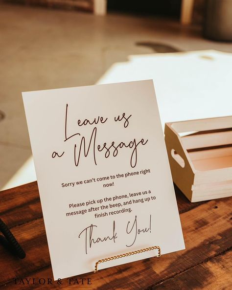 ✨Wedding Tip Wednesday✨ Set up a dedicated phone or tablet for guests to leave personal messages or advice for the newlyweds. Place it in a prominent spot at your reception with a sign encouraging guests to record their messages. This can be a fun and interactive way for guests to share their well-wishes, favorite memories, or advice.📞🤍✨ #thelakesvenue #leaveamessage #bride #groom Letter To Wedding Guests, Advice For The Newlyweds, Well Wishes, Table Wedding, Reception Ideas, Wedding Guests, A Sign, Wedding Tips, Personal Message