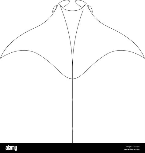 Manta Ray Line Art, Theme Tattoos, Ocean Theme Tattoos, Ray Line, Stingray Tattoo, Ray Tattoo, Basic Tattoos, Wall Drawing, Cardboard Art