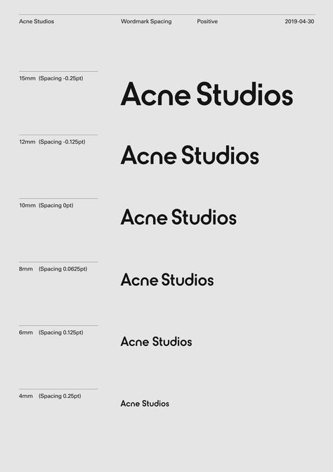 Acne Studios Branding, Acne Studios Packaging, Branding Theme, Acne Logo, Happy New Year Calligraphy, Acne Brand, Face Mapping Acne, Metal Font, Brand Guidelines Template