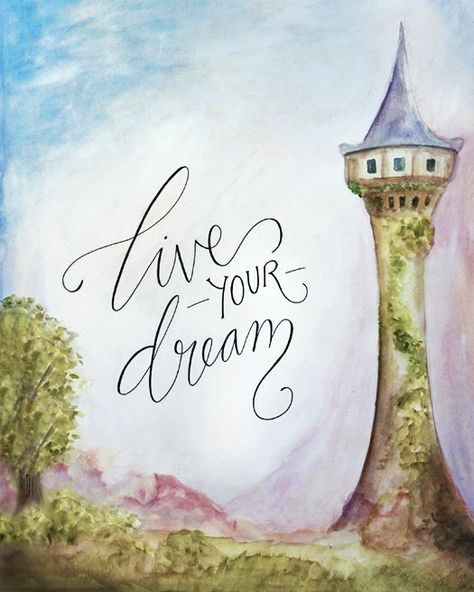 Tangled Art Print Live Your Dream Printable Quote by Sweetpages Tangled Quotes, Tangled Art, Tangled Lights, Tattoo Disney, Disney Paintings, I See The Light, Disney Princess Quotes, Rapunzel Tangled, Tangle Art