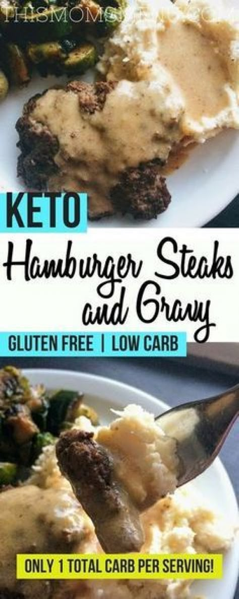 Keto Hamburger, Hamburger Steak And Gravy, Hamburger Steaks, Boiled Egg Diet Plan, Hamburger Steak, Diner Recept, Low Carb Diets, Low Carb Diet Recipes, Low Carb Dinner