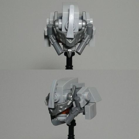 Head study. This knight-inspired piece took almost 3 hours of trial and error to build.  #lego #legomocs #mech #afol #originalbuild Mech Inspiration, Lego Bots, Instructions Lego, Lego Machines, Lego Transformers, Head Study, Lego Head, Lego Knights, Lego Accessories