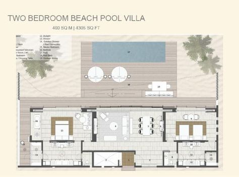 Hotel Lobby Floor Plan, Lobby Floor Plan, Hotel Suite Design, Overwater Villa, Resort Design Plan, Hotel Floor Plan, Butler Service, Bed Headboard Design, Villa Pool