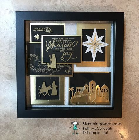 Pals Sunday Picks 12.02.18 Beth McCullough Su Samplers, Christmas Samplers, Stampin Up Samplers, Night In Bethlehem, Christmas Sampler, Stampin Up Anleitung, Box Frame Art, Mary Fish, Christmas Shadow Boxes