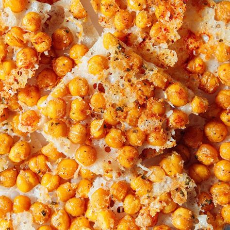 Crunchy Chickpea Parmesan Crisps, Chickpea Parmesan Crisps, Meals With Chickpeas, Chickpea Appetizer, Chickpea Parmesan, Chickpea Crackers, Crispy Chickpea Salad, Chickpea Balls, Chickpea Recipes Easy