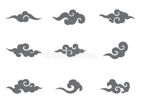 Asian Cloud sillhouette icons. Japanese. Chinese. Thai. Cloud vector isolated. B , #ad, #Chinese, #Japanese, #vector, #Thai, #Cloud #ad Asian Cloud Tattoo, Asian Clouds, Ornament Doodle, Japanese Clouds, Chinese Style Illustration, Papan Tulis Kapur, Drawing Collection, Japan Painting, Cloud Vector