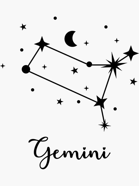 "Gemini Constellation Stars" Sticker for Sale by UponStars | Redbubble Gemini Drawings, Gemini Star Constellation, Zodiac Twins, Star Constellation Tattoo, Disney Eye Makeup, Disney Eyes, Constellation Stars, Gemini Star, Gemini Art