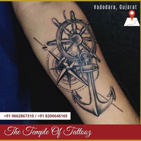 Anchor Compass Tattoo, Filipino Tattoo, Travel Tattoo Ideas, Nautical Tattoo Sleeve, Morning Checklist, Anchor Tattoo Design, Anker Tattoo, Travel Tattoos, Pirate Tattoo