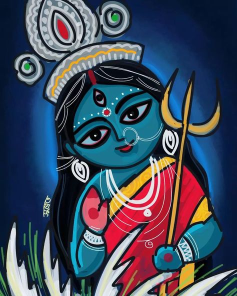 Kali Maa Drawing For Kids, Kali Thakur Drawing, Kali Maa Rangoli, Devi Durga Drawing, Kali Puja Drawing, Kali Mata Art, Kali Ma Drawing, Durga Thakur Drawing, Ma Kali Drawing