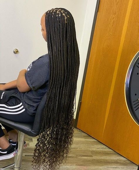 Knotless Curls, Goddess Tips, Small Knotless, Braids Knotless, Small Box Braids, Individual Braids, Big Box Braids, Braided Hairstyles For Black Women Cornrows, Big Box Braids Hairstyles