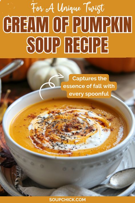 Cream of Pumpkin Soup brings smooth savory flavors perfect for comfort food Best Pumpkin Soup Recipe, Soup Base Recipe, Pumpkin Soup Recipe Easy, Cream Of Pumpkin Soup, Cream Based Soups, Cream Soup Recipes, Cozy Dinners, Soup Base, Pumpkin Soup Recipe