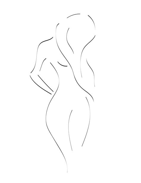 Minimalist Woman Tattoo, Large Wall Art Bedroom, Woman Artwork, Hand Drawn Portraits, Body Sketches, Minimalist Drawing, Free Printable Wall Art, Female Art Painting, Minimalist Women