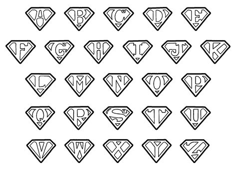 Printable Super Heroes Logos Superhero Logo Templates, Super Hero Logo, Make Your Own Superhero, Superhero Alphabet, Hero Symbol, Superhero Vbs, Superhero Letters, Cookies Design, Hero Logo