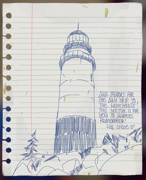 Light House Sketch, Strange Doodles, Lighthouse Drawing, Life Is Strange 3, Lighthouse Tattoo, Chloe Price, Flower Drawing Tutorials, House Sketch, Weird Tattoos