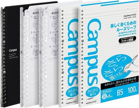 Amazon.com: Kokuyo Campus Smart Ring Binders 3 Pack, B5 Light Colors Binder Notebooks, Up to 25 Sheets 26 Holes Slim Binder Folder with 10 Campus Sarasara Loose-leaf Paper Each for Study and Journal, Japan Import : Everything Else Campus Binder Notebook, December Goals, Campus Notebook, Academic Comeback, Binder Notebook, Binder Paper, Loose Leaf Binder, Binder Accessories, Binder Rings