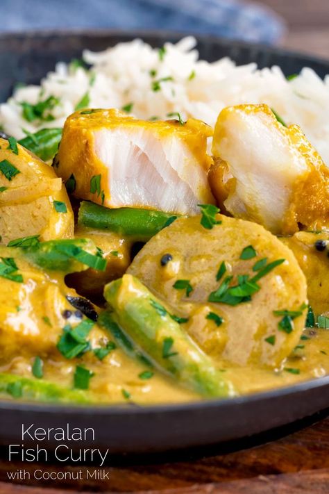 Fish Dishes Recipes, Fish Curry Indian, Curry With Coconut Milk, Masala Fish, Coconut Fish, Cook Fish, Fish Curry Recipe, Tikka Recipe, Indian Curries