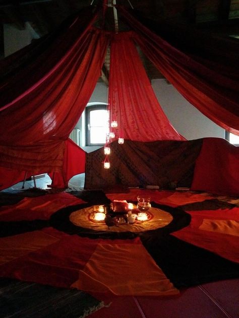 Red Tent in Brescia, Italy Red Tent Party, Altar Ideas Sacred Space, Tent Camping Ideas, Blanket Forts, Altar Ideas, Red Tent, Blanket Fort, Space Bedroom, Bell Tent