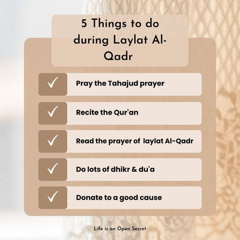 5 things you can do during Laylat Al-Qadr, dear readers. 

We are almost at the end of this blessed month. Don't waste a moment of it! Laylat Al Qadr, Laylat Al-qadr, Al Qadr, Good Cause, Quran Verses, 5 Things, Eyeshadow Makeup, Ramadan, Quran