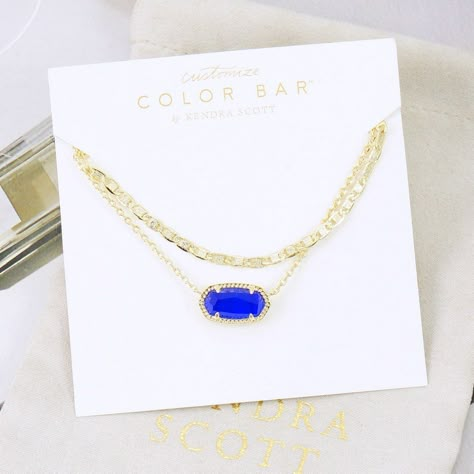 Nwot Kendra Scott Elisa Multi Necklace I Will Not Accept Offers For A Bundle Deal, A 15% Discount Will Apply Automatically. The Last Picture Is For Size Purposes Only. Cat's Eye Cobalt Blue Double Chain Approx. 18" And 18.5" Long + 2" Extension Pendant: 1" X 3/8" Gold Plated Lobster Clasp Birthstone: September Brand New Necklace Will Come With Pouch Only, No Gift Box. Please Check My Store For Other Colors And Styles!! Kendra Scott Necklace Collection, Blue And Gold Jewelry, Multi Strand Necklace Gold, Kendra Scott Elisa, Multi Necklace, Preppy Jewelry, Pretty Jewelry Necklaces, Kendra Scott Necklace, Cute Birthday Gift