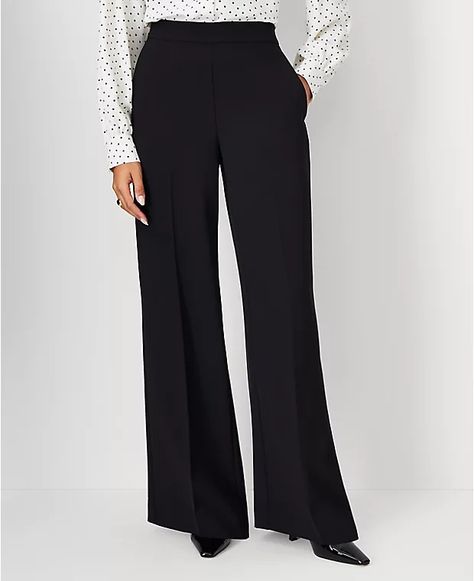 Women’s Suits & Suit Separates | Ann Taylor Formal Pants Women, Petite Womens Clothing, High Waisted Pants Outfit, Stylish Petite, Knitted Suit, Womens Business Casual, Wide Leg Cropped Pants, Wide Leg Pant, Professional Outfits