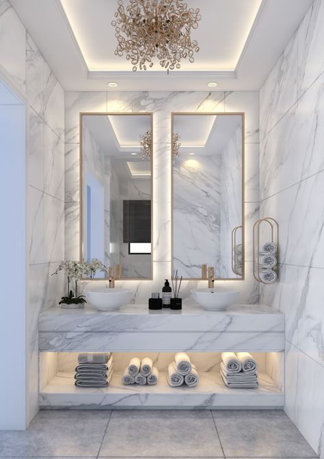 Elegant Bathroom Design, Modern Luxury Bathroom, Bilik Air, Bathroom Decor Luxury, Washroom Design, Bathroom Design Decor, Bathroom Inspiration Decor, Bathroom Design Luxury, Elegant Bathroom