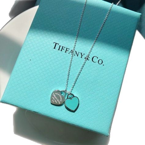 Tiffany & Co. Double Heart Necklace in Sterling Silver and Enamel Tiffany And Co Double Heart Necklace Blue, Tiffany Two Heart Necklace, Tiffany And Co Necklace Double Heart, Engraved Tiffany Necklace, Tiffany Blue Necklace, Tiffany And Co Blue Heart Necklace, Tifanny E Co, Tiffney And Co Jewelry, Tifanny And Co Necklace