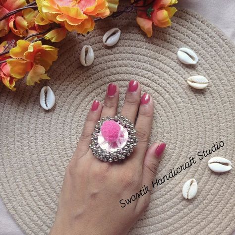 New Arrival ✨🌼... Quirky Fabric adjustable finger Ring 💍✨ detailed with adjustable silver ring..🫳🏻💍colourful beads & silver ghungaroo...🌼 And mirror.... Specially crafted by adding Navratri vibes into outfits... With trending colours... This fingure ring can be use to add boho look in your outfits...😍📿✨ Swipe left.. For more images .. Get ready to style with this quirky finger rigs in this Navratri.. Price starts from ₹100-150 .. For enquiry & customisation 👇 whats app on +91 9321155207 ... Navratri Vibes, Diy Fabric Jewellery, Fabric Jewellery, Whats App, Unique Handmade Jewelry, Boho Look, Fabric Jewelry, Finger Ring, Diy Fabric