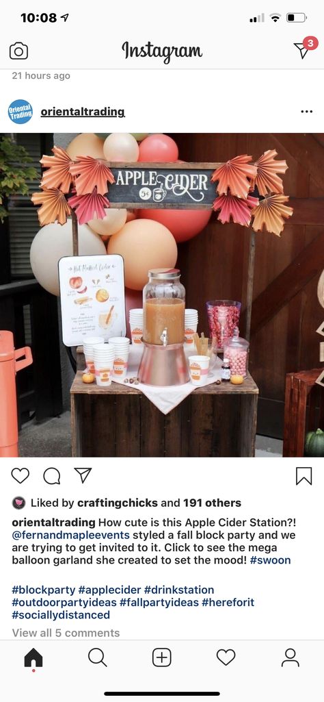 Apple Cider Stand, Cider Station, Cider Stand, Apple Cider Station, Donuts Ideas, Apple Cider Bar, Fall Blocks, Cider Bar, Harvest Fest