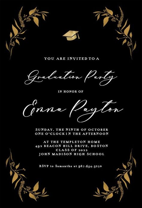 Graduation Invitation Design, Party Invitations Templates, Farewell Party Invitations, Graduation Invitation Cards, Graduation Invitations High School, Graduation Images, How To Make Invitations, Graduation Party Invitations Templates, Graduation Templates