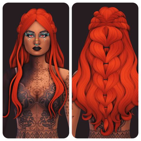 Sainted Hair Pack  This was a major labor of love.... | Sky Above, Voice Within Medieval Hairstyles, Sims Medieval, They Them Pronouns, Love Sky, Sims 4 Anime, Pelo Sims, Sims 4 Game Mods, Hair Pack, Sims 4 Dresses