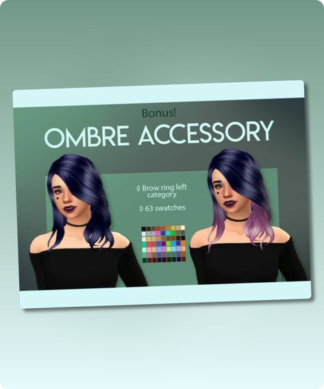 Sims 4 Hairstyle CC: NIA Ombre Overlay By Feralpoodles Sims 4 Hair Color Overlay, Sims 4 Hair Color, Sims 4 Ponytail, Sims4cc Hairstyles, Color Overlay, 4 Hairstyles, Half Updo Hairstyles, Sims 4 Cc Download, Model Nails