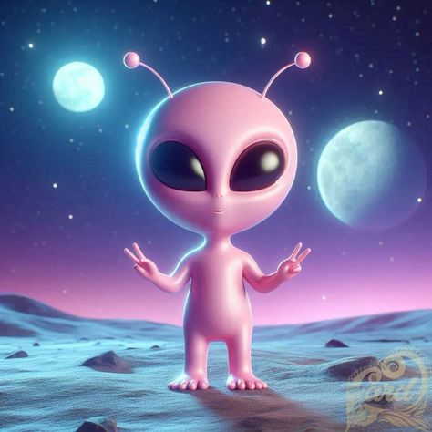 https://card9.com/ai/cute-pink-alien Alien Hello Kitty, Alien Cute, Pink Alien, Alien Aesthetic, Cute Alien, Alien Abduction, Cute Pink, Aliens, Cute Stickers