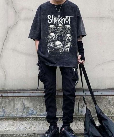 Mens Dark Clothing Styles, Dark Grunge Aesthetic Outfits Male, Mens Clothing Styles Alternative, Baggy T Shirt Outfit Men, Plus Size Goth Outfits Men, Modern Emo Outfits Men, Men's Alternative Fashion, Alt Clothing Men, Emo Outfit Ideas Men