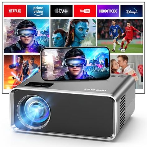 Limited-time deal: FUDONI Projector with WiFi and Bluetooth, Upgraded 5G Portable Projectors 4K Supported Native 1080P 12000L, Outdoor LED Movie Projector for Home Theater, Compatible w/iOS Android Phone/TV Stick/Laptop Portable Movie Projector, Bluetooth Projector, Purple Galaxy Projector, Portable Projector Screen, Dvd Projector, Movie Projector, Portable Projector, Video Projector, Tv Accessories