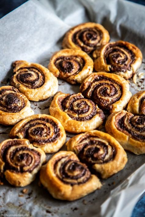 Easy Cinnamon Swirls | Simple Puff Pastry Breakfast Recipe Cinnamon Swirls Recipe, Puff Pastry Cinnamon Swirls, Ready Made Puff Pastry Recipes, Halloween Confections, Puff Pastry Swirls, Gluten Free Christmas Baking, Puff Pastry Cinnamon Rolls, Puff Pastry Breakfast, Pastry Breakfast