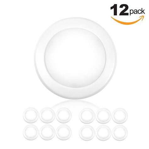 Parmida (12 Pack) 5/6" Dimmable LED Disk Light Flush Mount Ceiling Fixture, 15W (120W Replacement), 5000K (Day Light), Energy Star, Installs into Junction Box Or Recessed Can, 1050lm - - Amazon.com Disk Light, Light Energy, Junction Boxes, Energy Star, Flush Mount Ceiling, Ceiling Fixtures, Flush Mount, Light Up, Ceiling