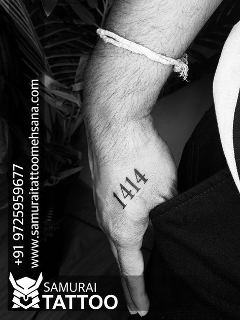 1414 Tattoo, Number Tattoo Ideas, 12 Number, Font Tattoo, Number Tattoos, Number Tattoo, Samurai Tattoo, Tattoo Fonts, Tattoo Design