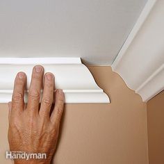 Cut Crown Molding, How To Install Baseboards, Crown Molding Installation, Craftsman Window Trim, Diy Crown Molding, Craftsman Trim, Molding Ceiling, Trim Carpentry, Baseboard Trim