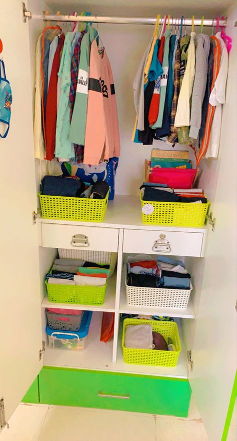 #kidswardrobe #indiankidswardrobe #wardrobeorganization #boyswardrobeorganisation #simplewardrobeorganisation #queenorganizy Organise Clothes In Wardrobe, Kids Wardrobe Organisation, Small Wardrobe Organisation, Cupboard Ideas Bedroom, Kids Cupboard, Toddler Closet, Kids Clothes Organization, Closet Organisation, Small Bedroom Organization