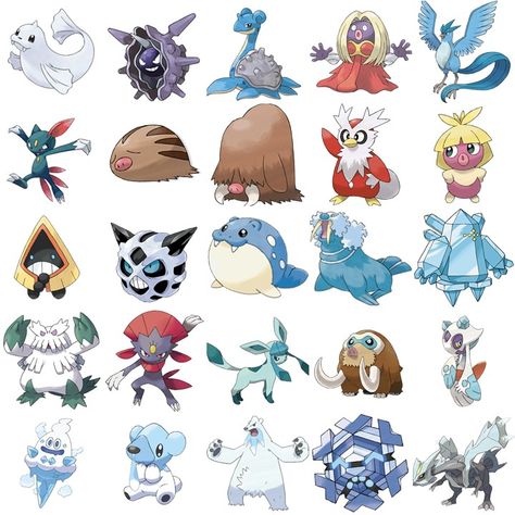 Ice Type Pokemon | Can you name the Ice-Type Pokemon (Pictures)? Winter Pokemon, Ice Type Pokemon, All Pokemon Types, Pokemon Doodles, Pokémon Pictures, Pokemon Pink, Ice Pokemon, Flying Type Pokemon, Pokemon Names