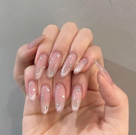 Douyin Nails, Idol Nails, Classy Nail Art Ideas, Blush Nails, Classy Acrylic Nails, Pretty Gel Nails, Soft Nails, Cat Eye Nails, Kawaii Nails