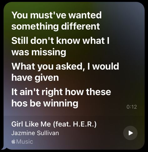 H E R Lyrics, R&b Lyrics, Lyrics Tiktok, Her Lyrics, Jazmine Sullivan, Tiktok Songs, H.e.r Lyrics, Lyrics Aesthetic, Music Aesthetic