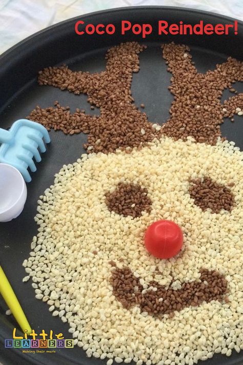 Christmas Nursery Activities, Childcare Experiences, Sand Tray Ideas Eyfs, Tuff Tray Ideas Toddlers, Coco Pops, Messy Play Activities, Baby Christmas Crafts, Christmas Activities For Toddlers, Preschool Christmas Activities