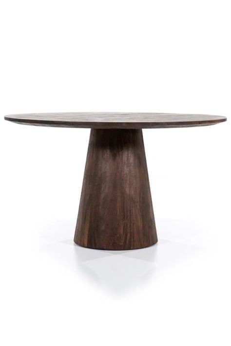 Aron Round Solid Wood Havenly Dining Room, Wood Pedestal Dining Table, Rough Hewn Wood, Wooden Pedestal, Dutch Furniture, Wood Pedestal, Dining Hall, Pedestal Dining Table, Oak Dining Table