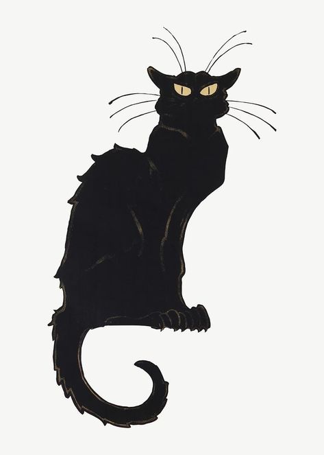 Public Domain Images Vintage, Black Cat Illustration, Black Cat Silhouette, Evil Cat, Black Cat Lover, Cat Motif, Black Cat Art, Awesome Designs, Cat Silhouette