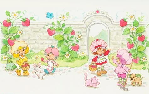 Strawberry Background, Wallpaper Rosa, Vintage Strawberry Shortcake Dolls, Strawberry Shortcake Cartoon, Strawberry Shortcake Characters, Strawberry Shortcake Doll, Vintage Strawberry Shortcake, Wallpaper Ipad, Wallpaper Laptop