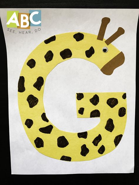 Letter G Crafts For Preschoolers, Letter G Craft, G Craft, G Is For Giraffe, Letter G Crafts, Letter G Activities, Preschool Letter Crafts, Giraffe Crafts, Alphabet Crafts Preschool