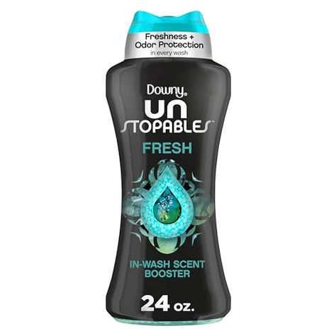 Downy Unstopables In Wash Scent Booster Beads, Fresh Scent, 24 oz Laundry Beads for Odor Protection Laundry Freshener, Laundry Scent Booster, Downy Unstopables, Washer Drum, Laundry Beads, Laundry Scent Boosters, Laundry Scents, Scent Booster, Deodorant